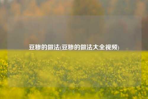 豆糁的做法(豆糁的做法大全视频)