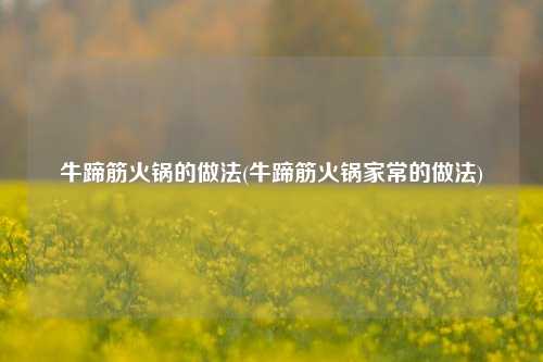 牛蹄筋火锅的做法(牛蹄筋火锅家常的做法)